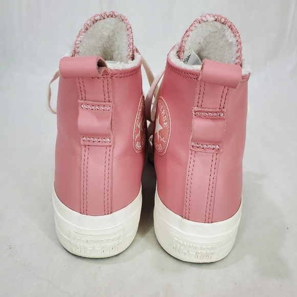 Converse Women's CTAS Lift Hi Sherpa A04256C Rust Pink/Egret Leather Sz 7 - Picture 10 of 15